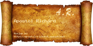Apostol Richárd névjegykártya